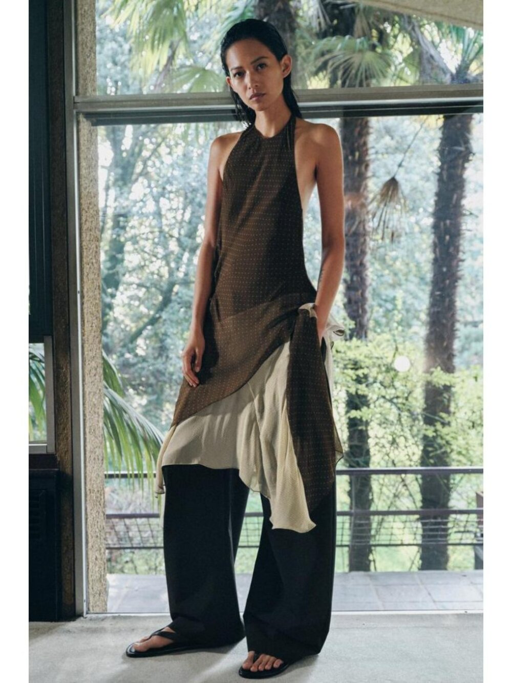 ZARA ASYMMETRIC COMBINATION DRESS ZW COLLECTION